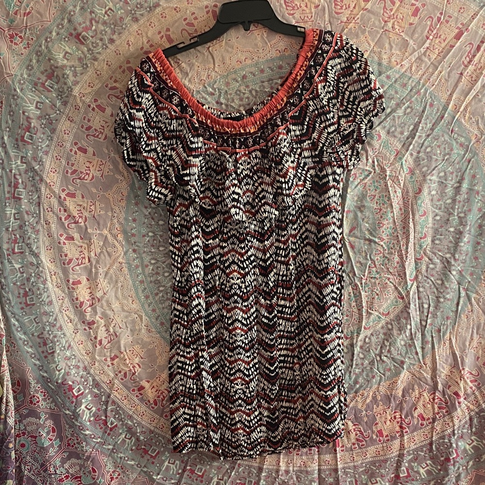 Sanctuary Black and Red Abstract Dress